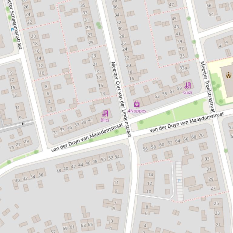 Kaart van de Mr. Cort van der Lindenstraat.