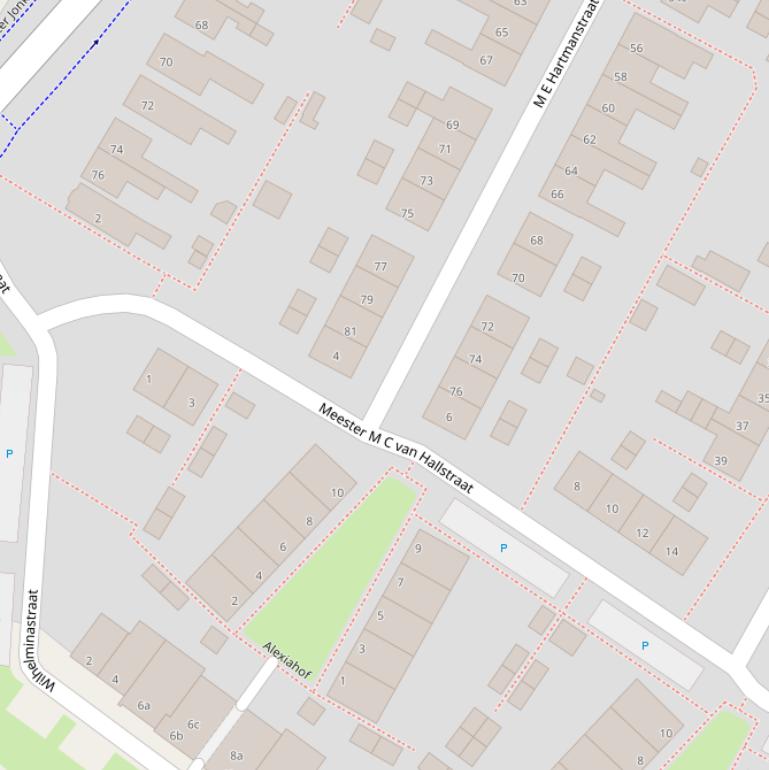 Kaart van de Mr M C van Hallstraat.