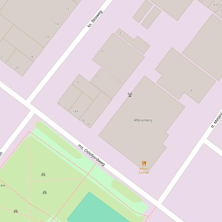 Kaart van de ms. Nordeneystraat.