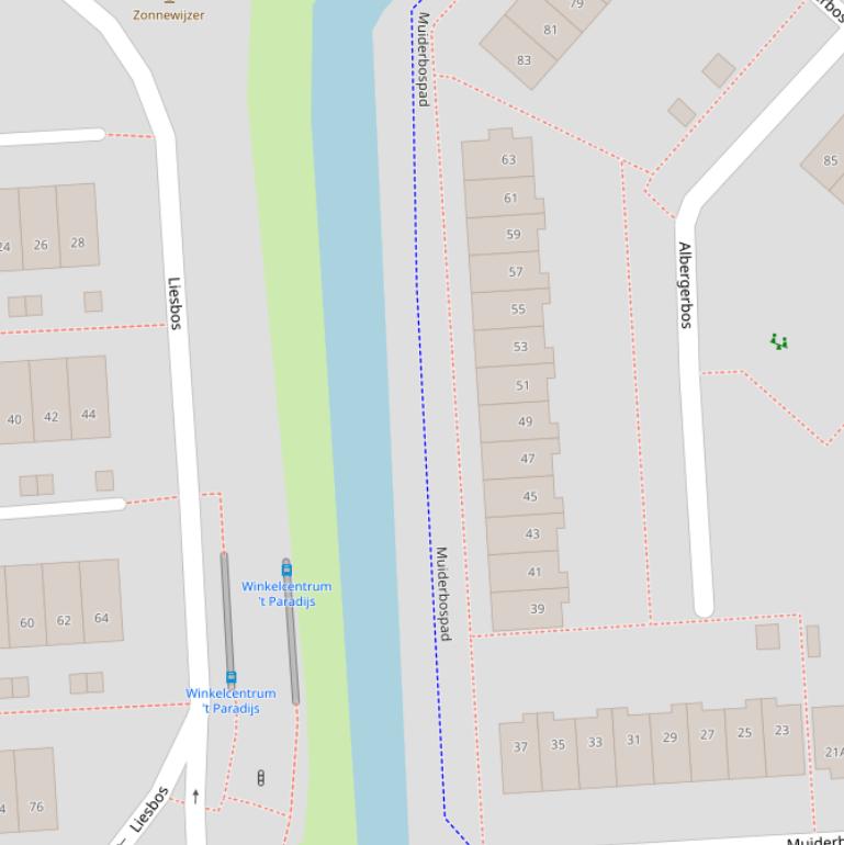 Kaart van het Muiderbospad.