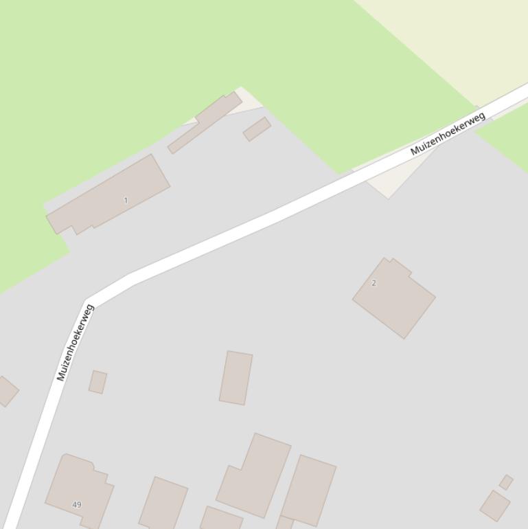 Kaart van de Muizenhoekerweg.