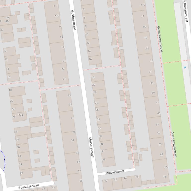 Kaart van de Muldersstraat.