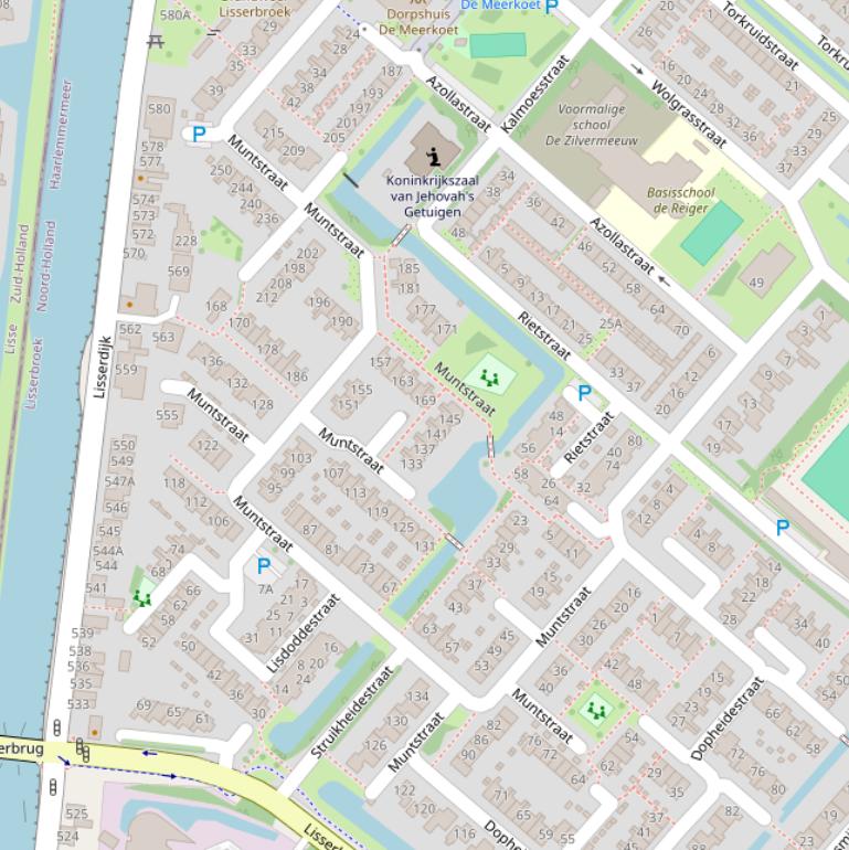 Kaart van de Muntstraat.