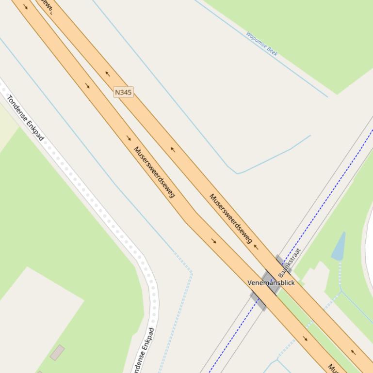 Kaart van de Musersweerdseweg.
