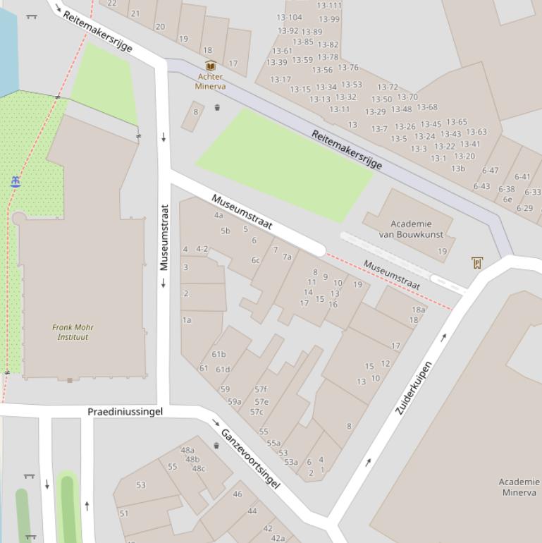 Kaart van de Museumstraat.