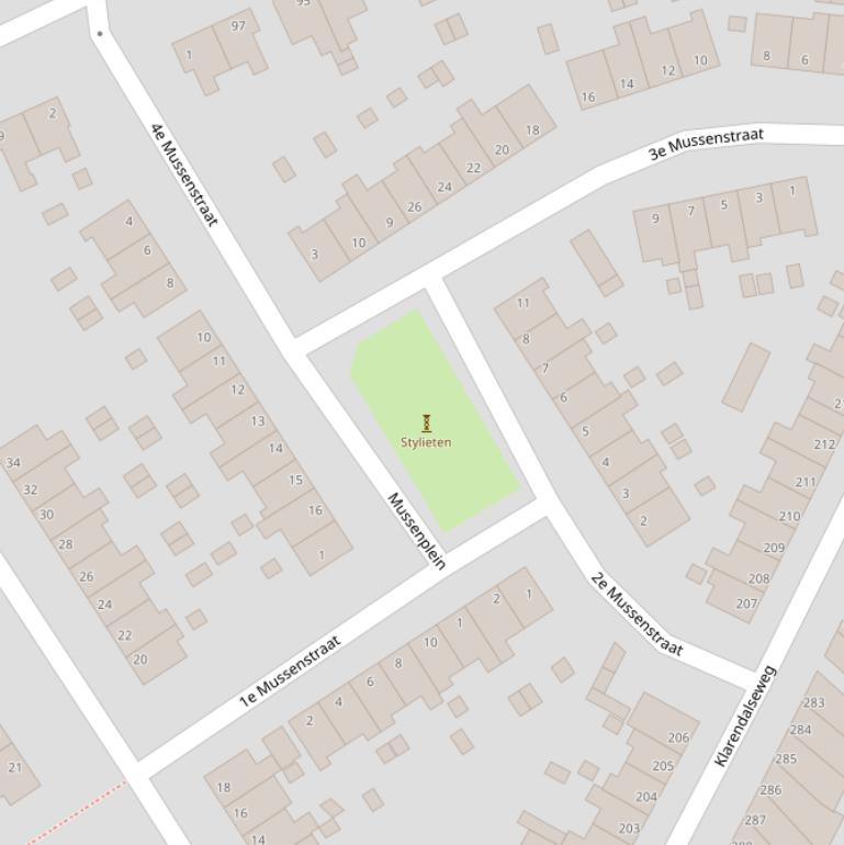 Kaart van het Mussenplein.