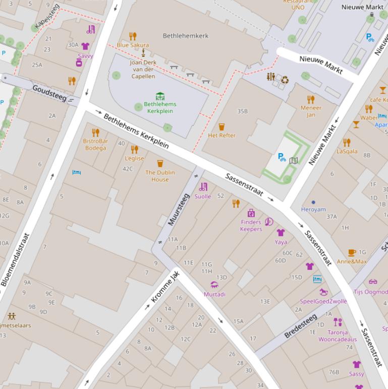 Kaart van de Muursteeg.