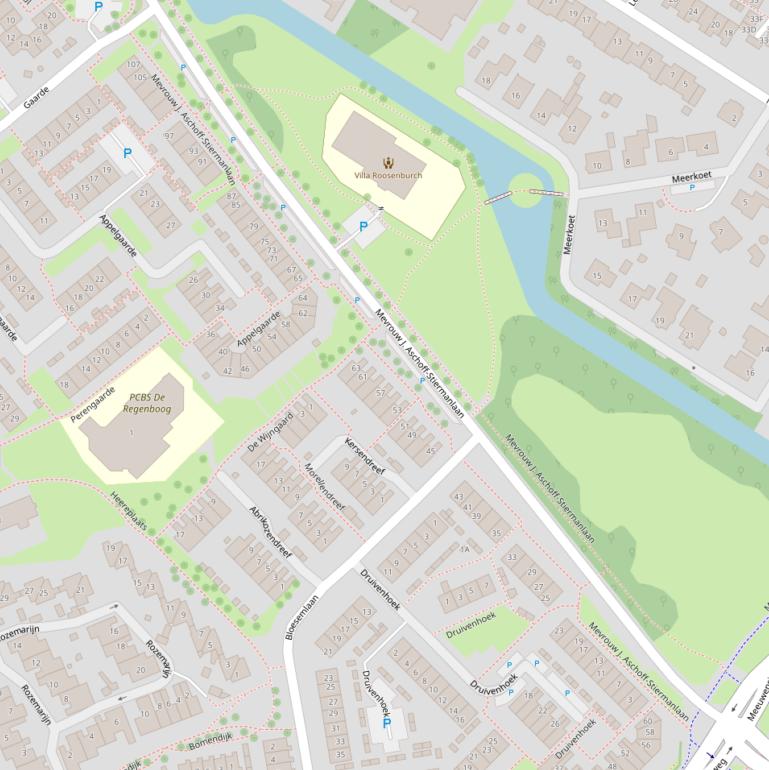 Kaart van de Mw. J. Aschoff-Stiermanlaan.