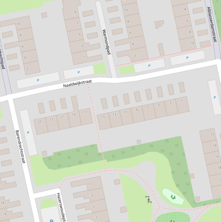 Kaart van de Naaldwijkstraat.