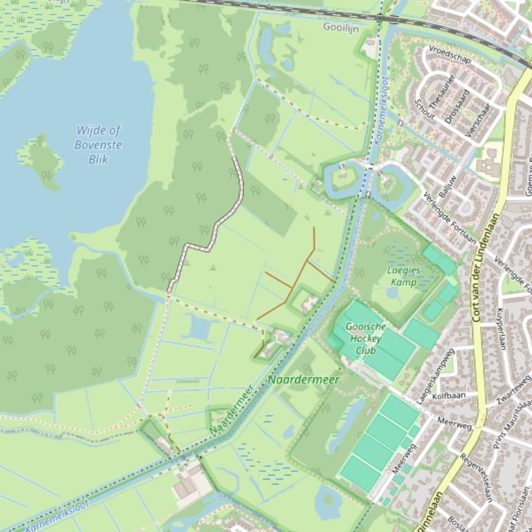 Kaart van  Naardermeer.