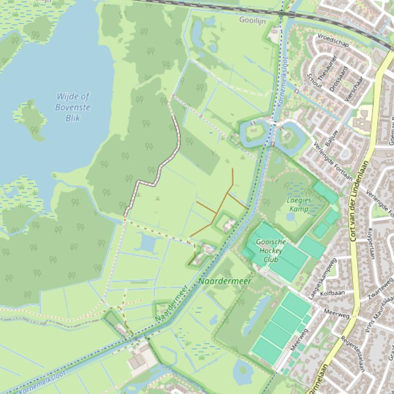 Kaart van  Naardermeer.