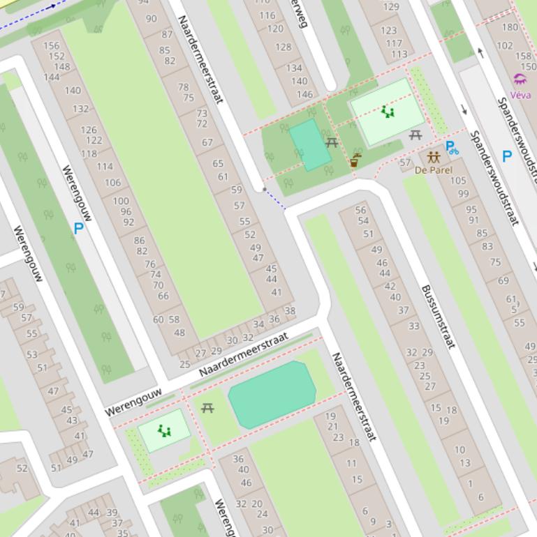 Kaart van de Naardermeerstraat.