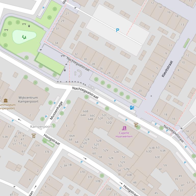 Kaart van het Nachtegaalplein.