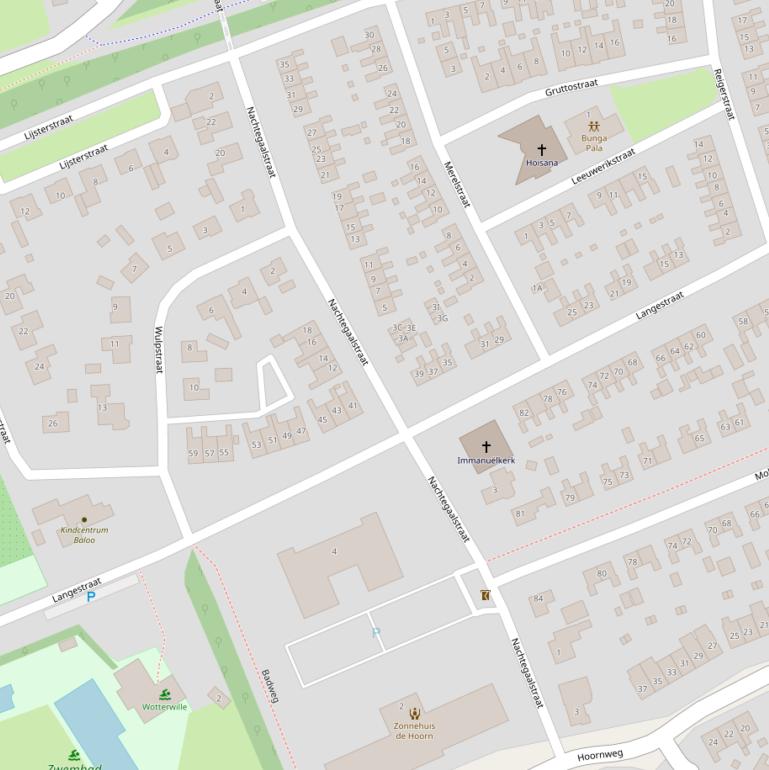 Kaart van de Nachtegaalstraat.