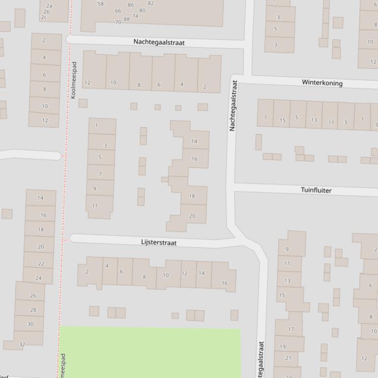 Kaart van de Nachtegaalstraat.