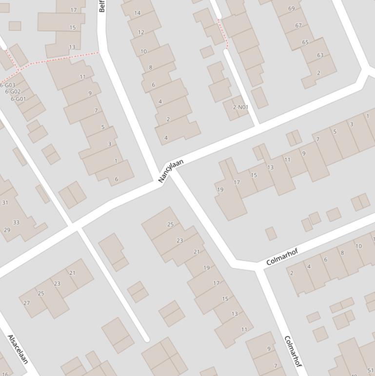 Kaart van de Nancylaan.