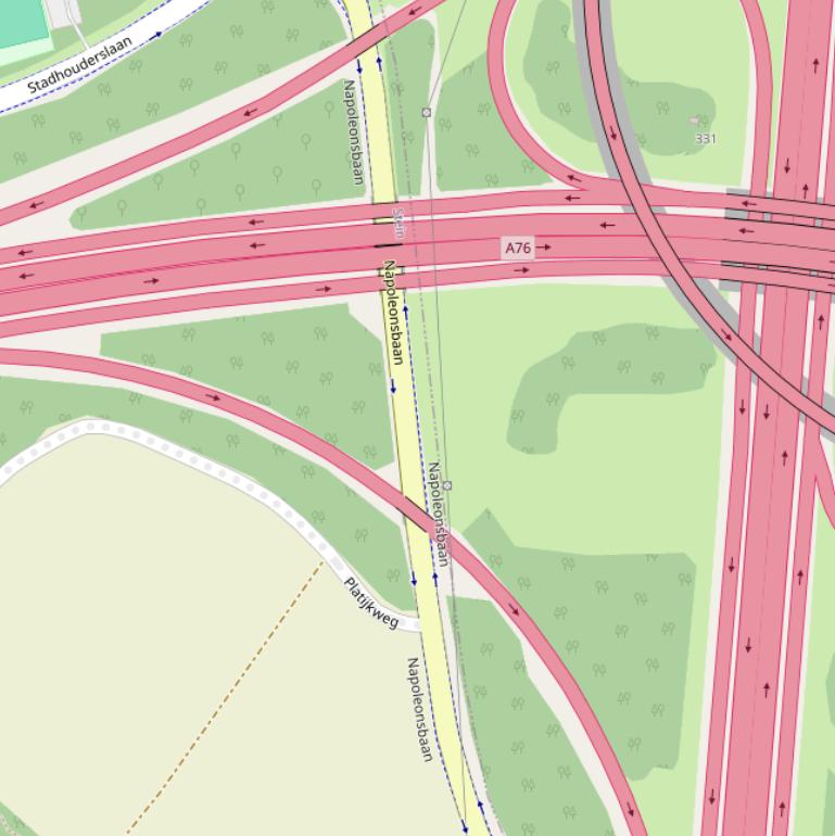 Kaart van  Napoleonsbaan.