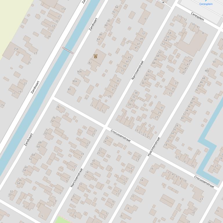 Kaart van de Narcissenstraat.