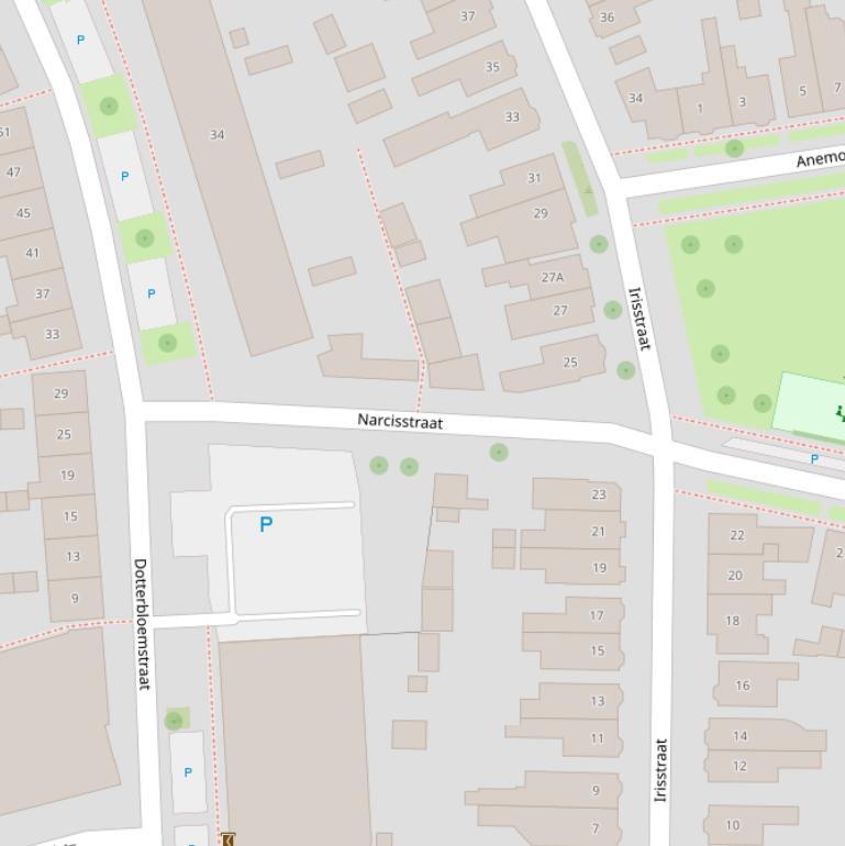 Kaart van de Narcisstraat.