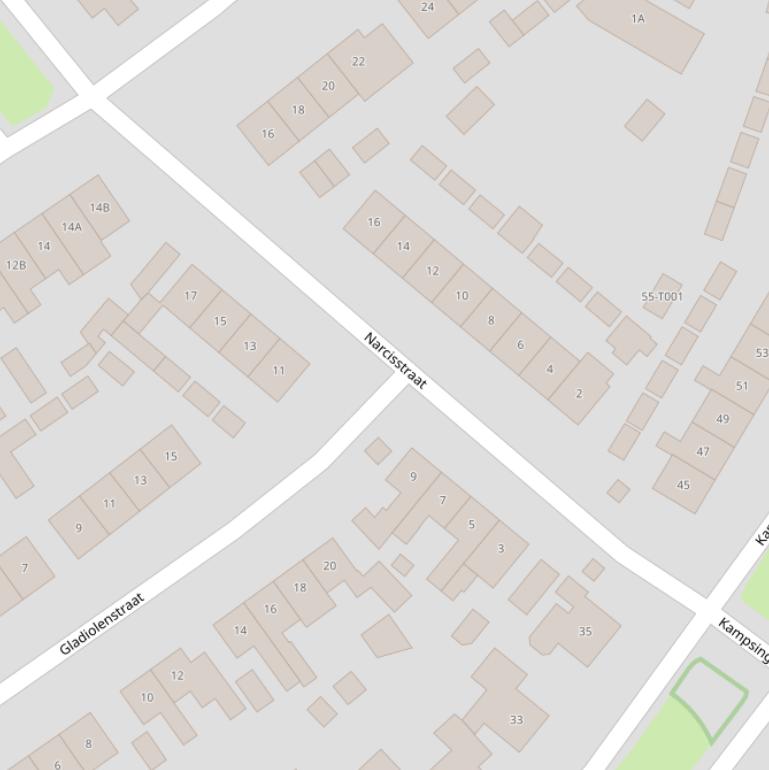 Kaart van de Narcisstraat.