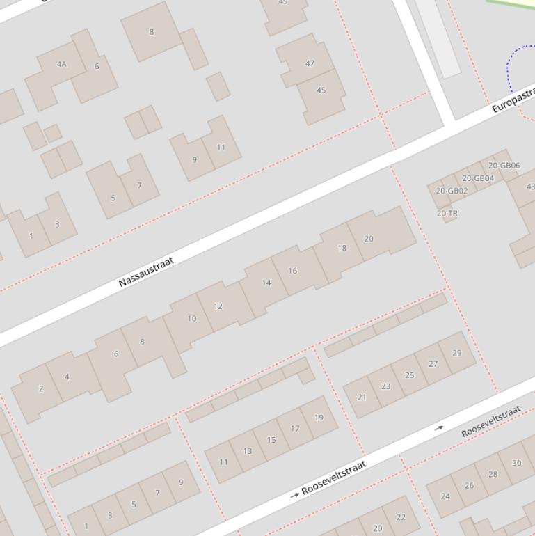 Kaart van de Nassaustraat.