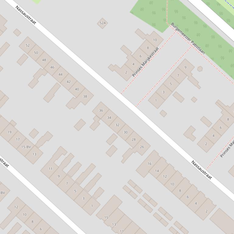 Kaart van de Nassaustraat.