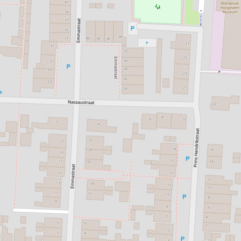 Kaart van de Nassaustraat.