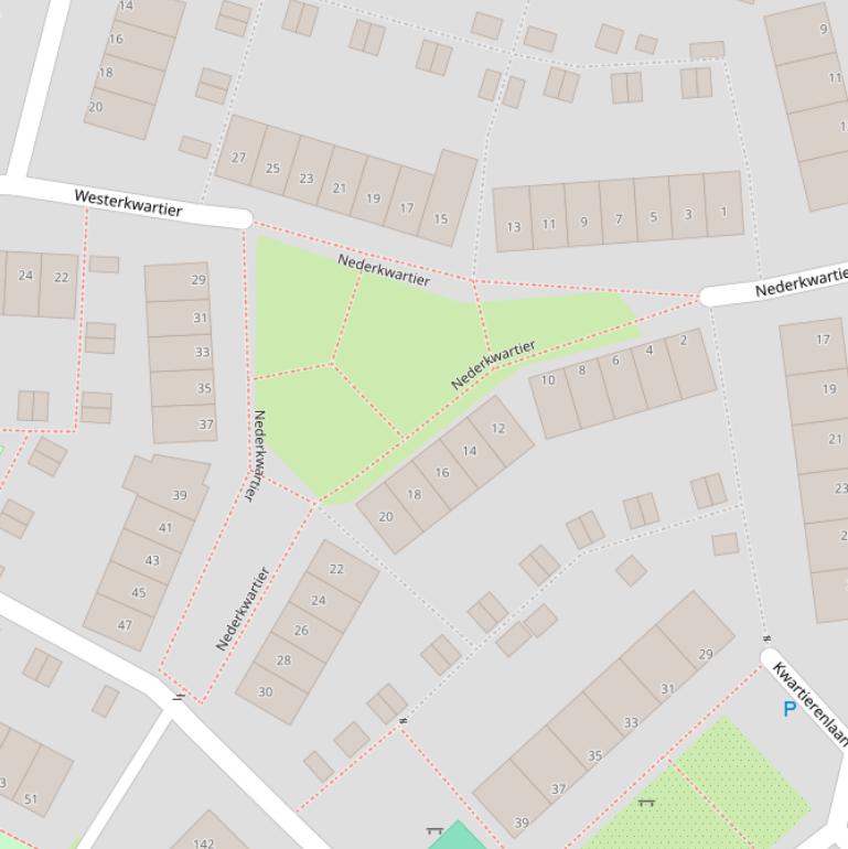 Kaart van  Nederkwartier.