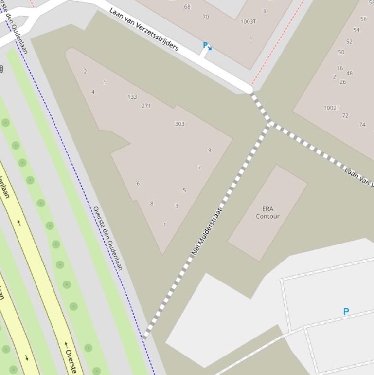 Kaart van de Nel Mulderstraat.