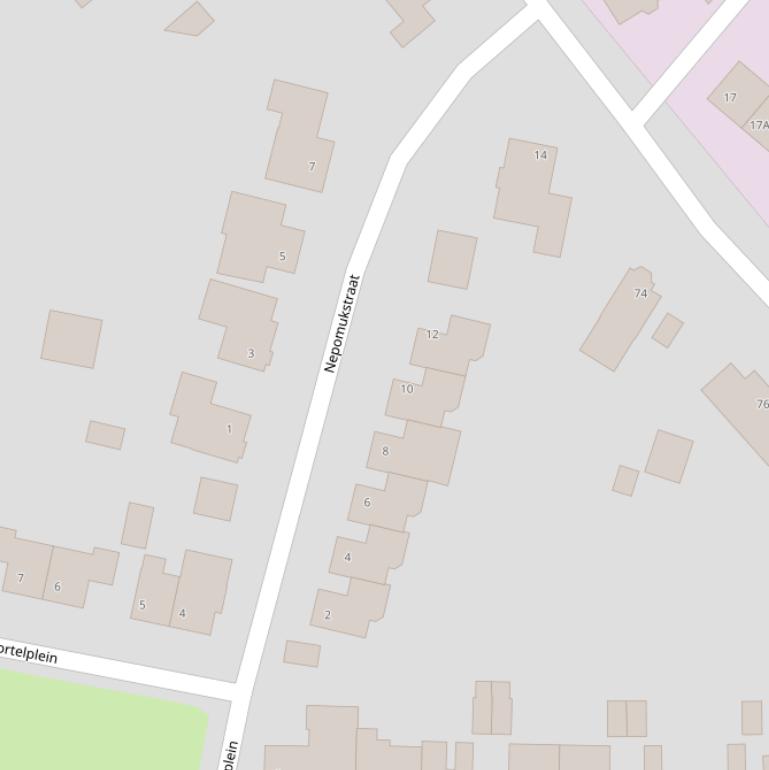 Kaart van de Nepomukstraat.