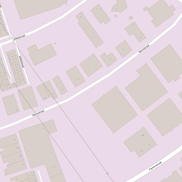 Kaart van de Nervistraat.