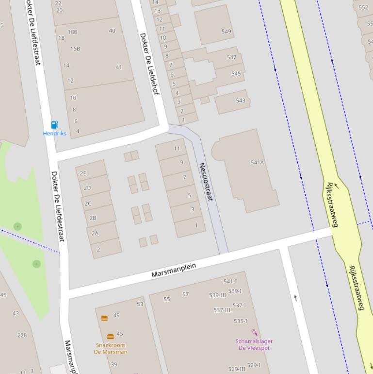 Kaart van de Nesciostraat.