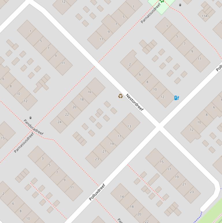 Kaart van de Nestordreef.