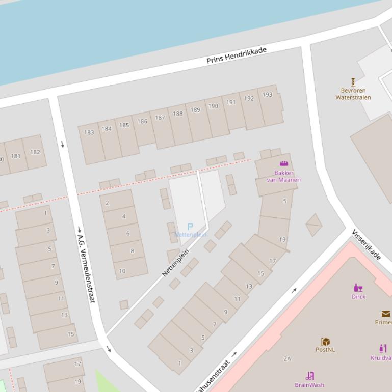 Kaart van het Nettenplein.