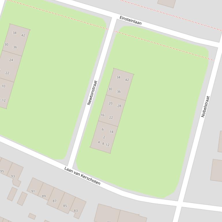 Kaart van de Newtonstraat.