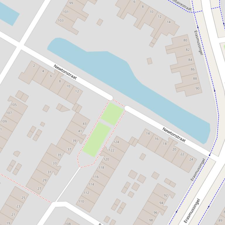 Kaart van de Newtonstraat.