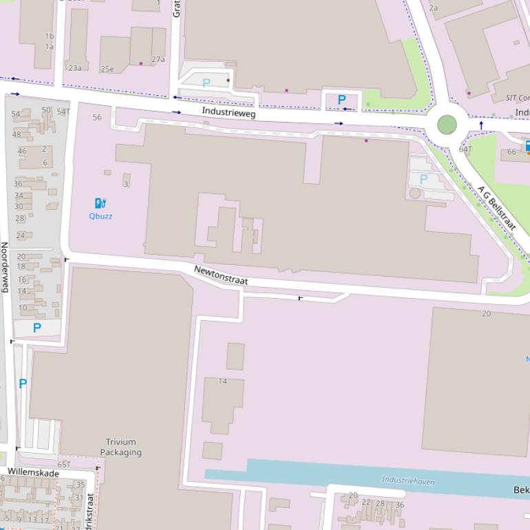 Kaart van de Newtonstraat.