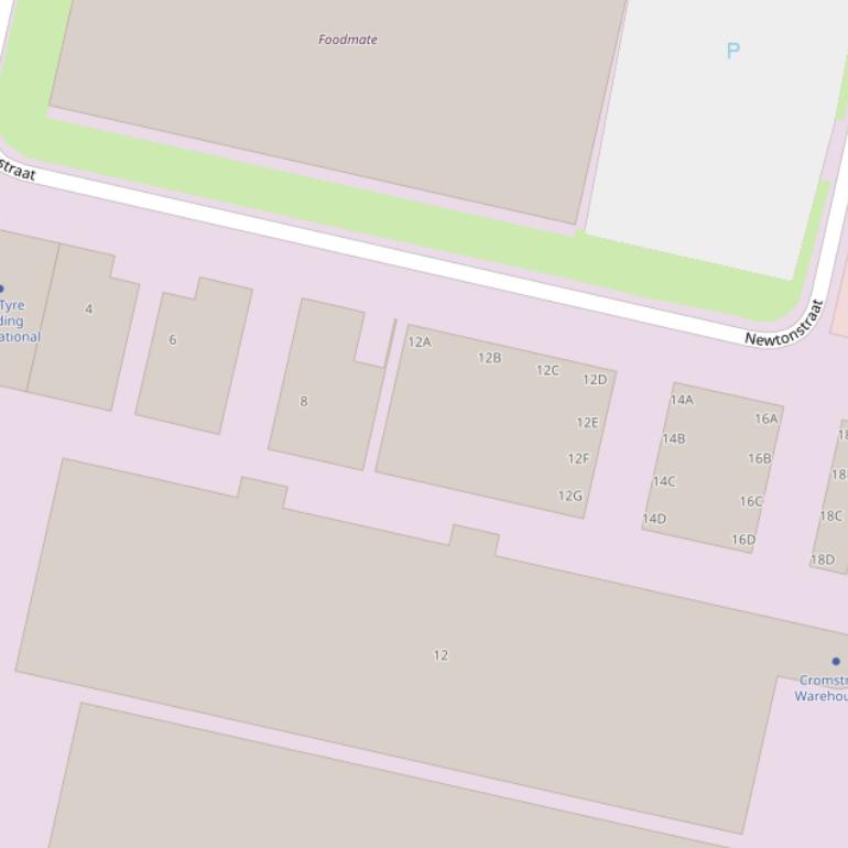 Kaart van de Newtonstraat.