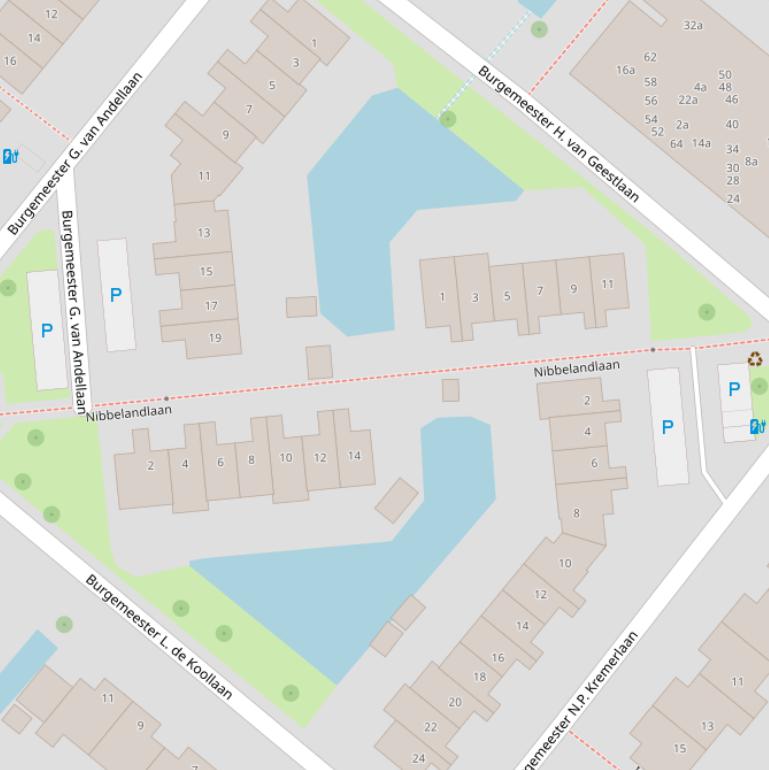 Kaart van de Nibbelandlaan.