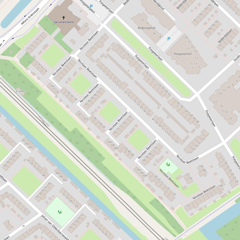 Kaart van de Nicolaas Beetslaan.