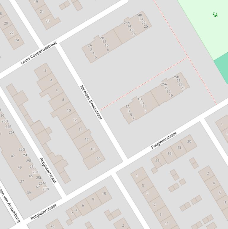 Kaart van de Nicolaas Beetsstraat.