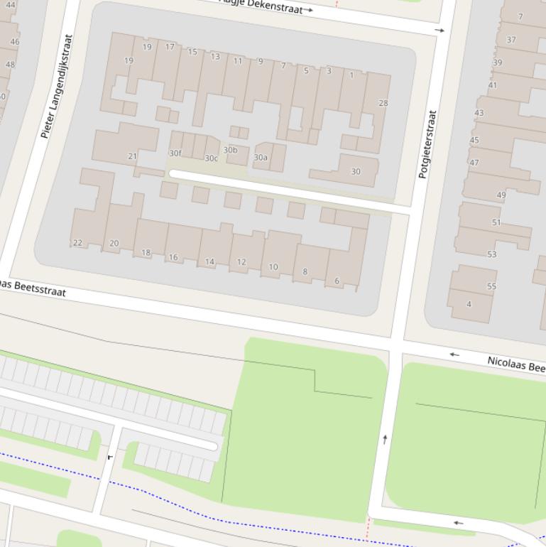 Kaart van de Nicolaas Beetsstraat.