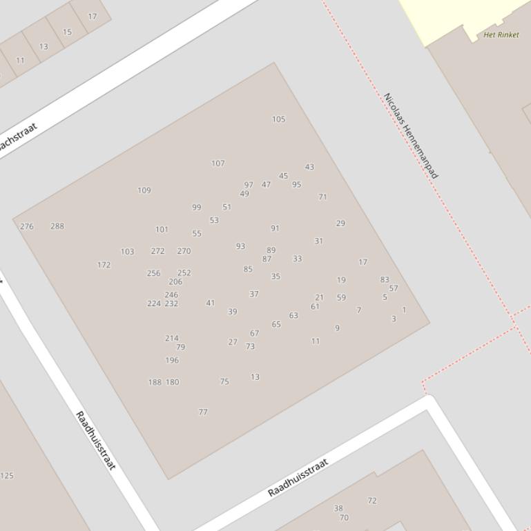 Kaart van het Nicolaas Hennemanpad.