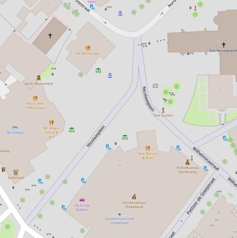 Kaart van het Nicolaasplein.