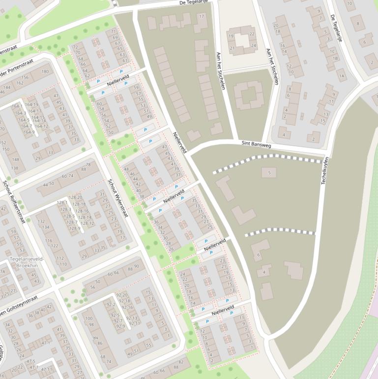 Kaart van het Niellerveld.