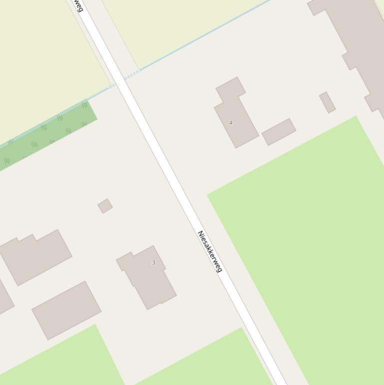 Kaart van de Niesakkerweg.