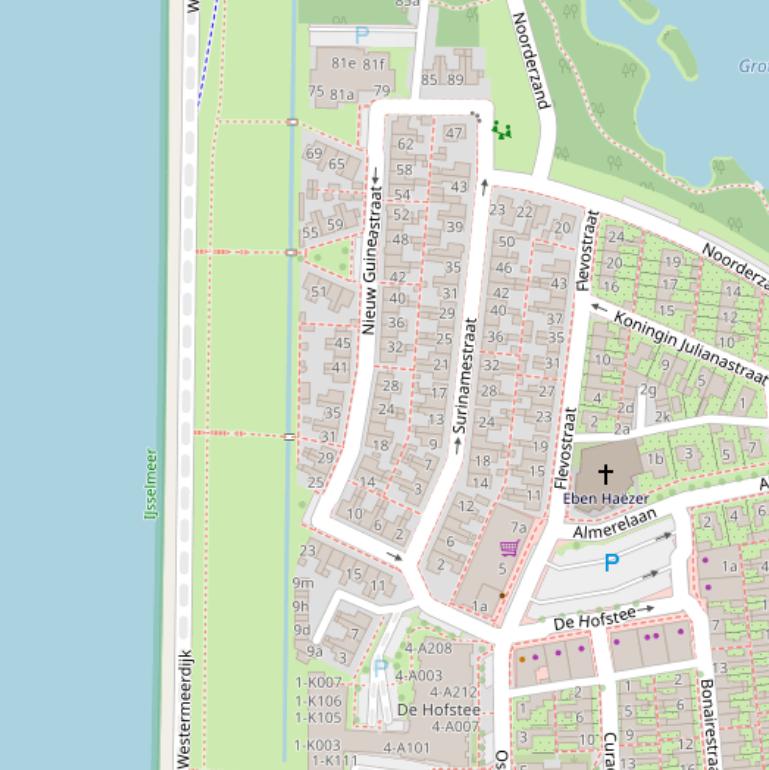 Kaart van de Nieuw Guineastraat.