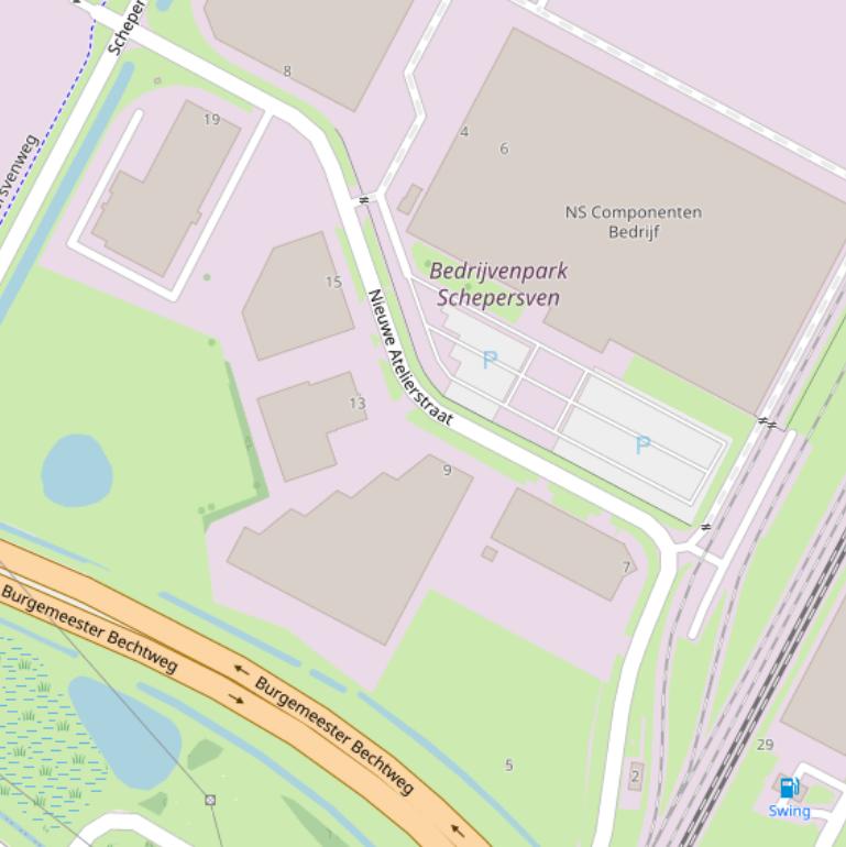 Kaart van de Nieuwe Atelierstraat.