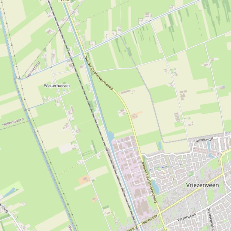 Kaart van de Nieuwe Daarlerveenseweg.