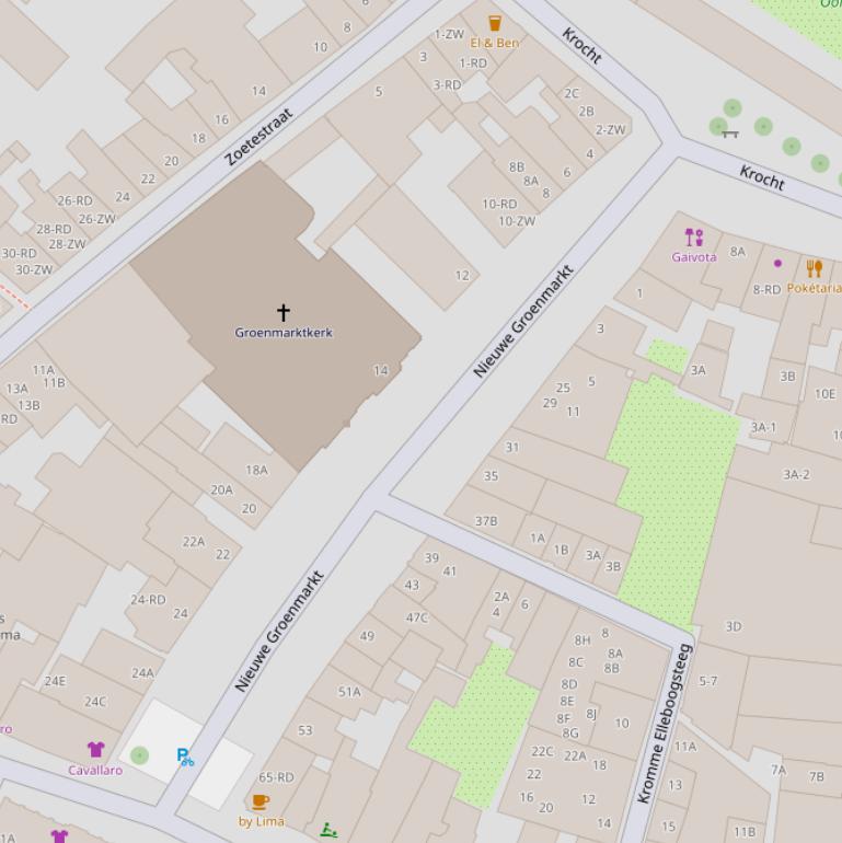 Kaart van de Nieuwe Groenmarkt.